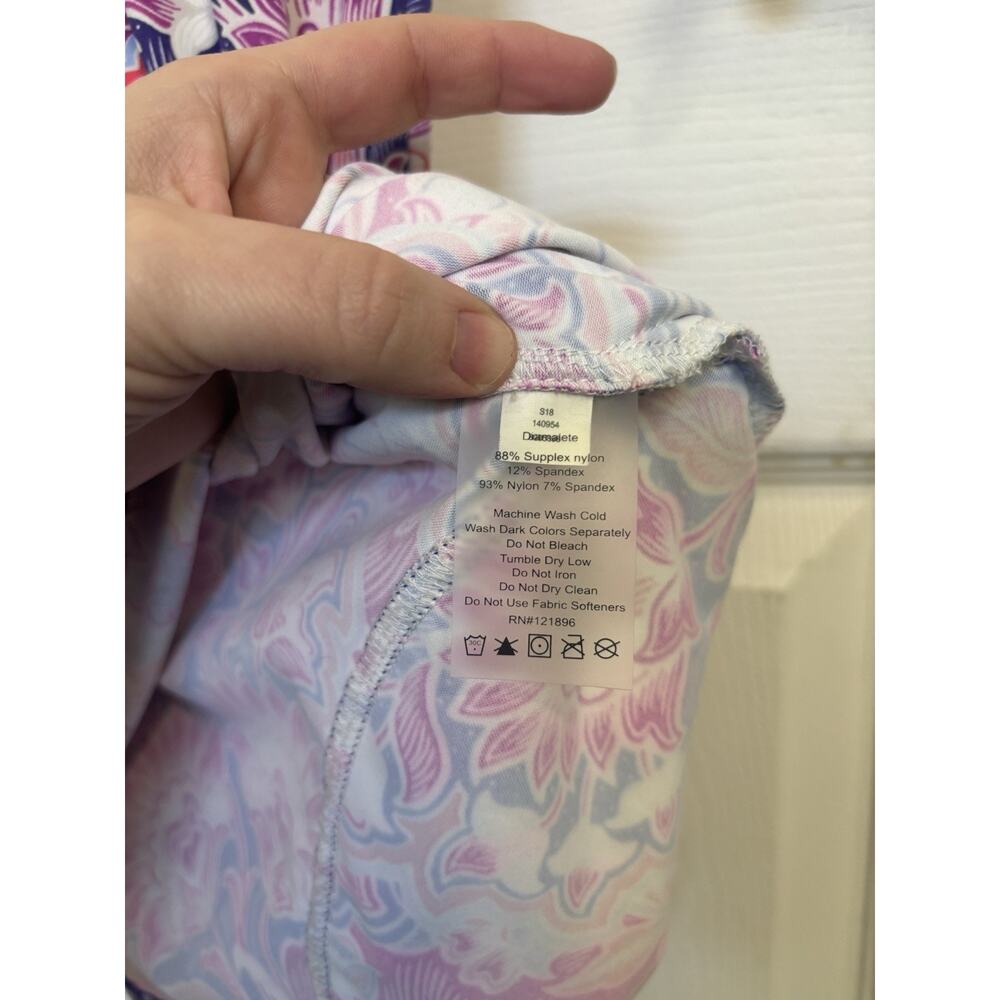 Title Nine Purple Floral Babydoll Diamalete Athletic Dress XS Stretch Pocket - Picture 7 of 8